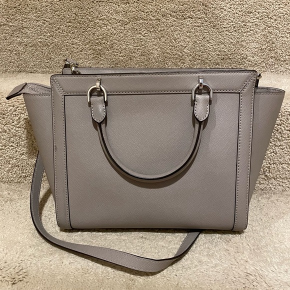 Michael Kors Tina Pearl Grey Top Zip Satchel - Picture 2 of 8